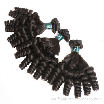 Free Sample 10A Bouncy Curl Weave Funmi Bundles Natural Color Wholesale Raw Brazilian Virgin Human Hair Vendors